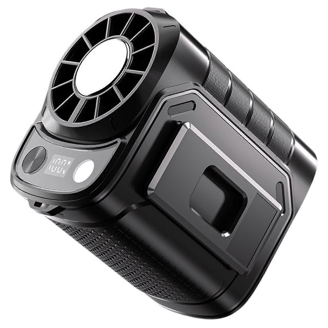 Smart Ice Cooling Wearable Turbo Fan, Hands-Free Personal Neck Fan, 5 Speeds Cli-On Waist Fan with LED Light