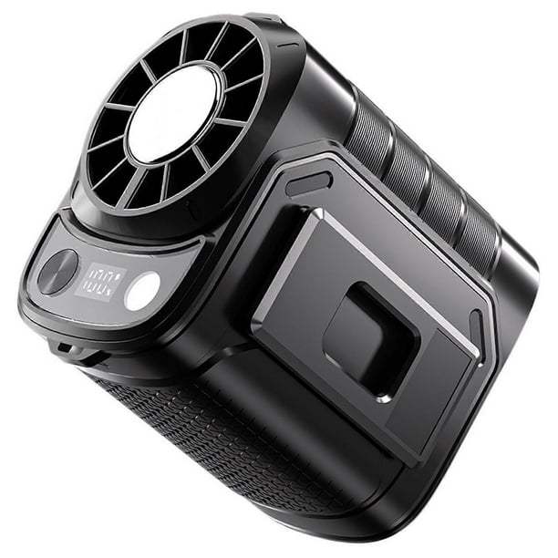 Smart Ice Cooling Wearable Turbo Fan, Hands-Free Personal Neck Fan, 5 Speeds Cli-On Waist Fan with LED Light