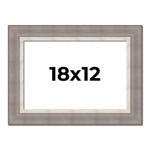 18x12 Frame Grey Real Wood Picture Frame Width 2.75 Inches | Interior Frame Depth 0.5 Inches |
