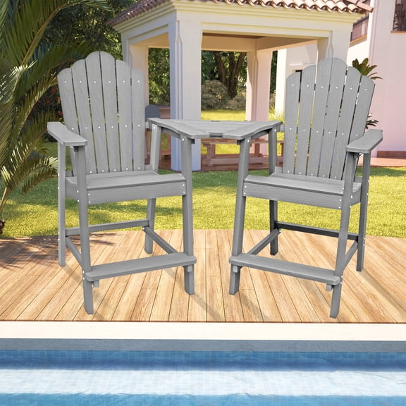 Connecting Tray Table, HIPS Polywood, Weather-Resistant, Umbrella Hole, Outdoor Patio Furniture