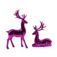 thumbnail image 4 of 2 figuras de reno navideño, artesanías nórdicas, elegante adorno navideño, estatua de ciervo violento, 4 of 9