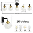 thumbnail image 6 of Bathroom Vanity Light with Clear Glass Shade, E26 Base, Bathroom Light Fixtures Over Mirror, Vanity Lights for Bathroom (Exclude E26 Bulb) - Black and Gold, 5-Lights, 6 of 7