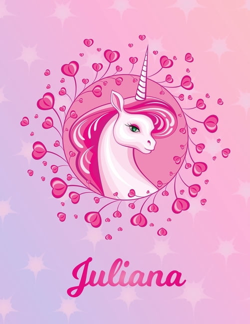 Juliana: Juliana Magical Unicorn Horse Large Blank Pre-K Primary Draw \u0026  Write Storybook Paper - Personalized Letter J Initial C - Walmart.com