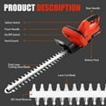thumbnail image 6 of 22'' Cordless Hedge Trimmer 24V Bush Trimmer Handheld Hedge Cutter W/2*Battery, 6 of 14