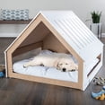 thumbnail image 4 of PETMAKER Indoor Dog House for Small to Medium Pets up to 80lbs - Wood Doghouse with Cushion, White, 4 of 11