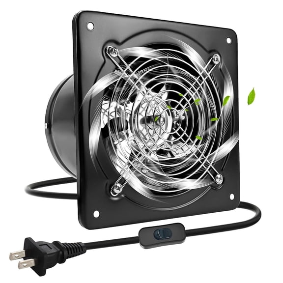 8-Inch Wall Mount Exhaust Fan, 110V 60W High-Velocity Ventilation Fan for Kitchen, Bathroom, Laundry, Garage – Quiet Operation, Rust-Resistant, Easy Installation