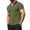 Green Mens Summer Shirts, variant on Half Zip Golf Shirts for Men Business Casual Top Color Blocked Short Sleeve Lapel Blouse