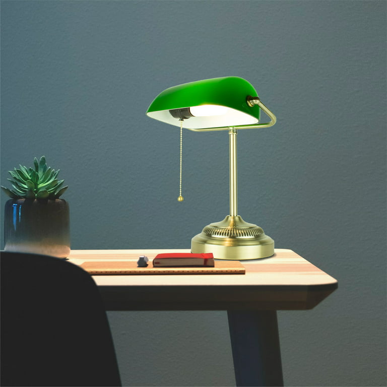 Newhouse Lighting Morgan Antique Green Adjustable Energy-Efficient LED  Bankers Desk Lamp