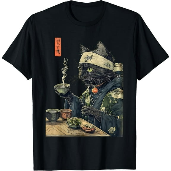 Sam Soft Cat Tea Japanese Tea Ceremony Art Print T-Shirt