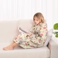 thumbnail image 4 of Yorkie Dog and Flower Florals Blanket Hoodies for Kids 6-13YR Oversize Wearable Blanket Hoodies for Boys Girls Teens, 4 of 7