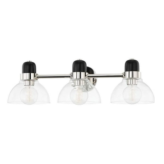 3 Light Bathroom Light Fixture-7 inches Tall and 25 inches Wide-Polished Nickel Finish Bailey Street Home 735-Bel-4623854