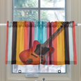 thumbnail image 4 of Ryvnso A Guitar on Stripe Half Curtains Sets Tier 2 Panels Short Curtain Rod Pocket 27"W x 36"L, 4 of 7