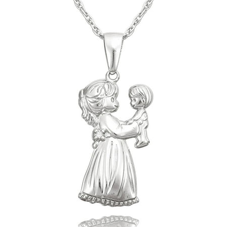 Precious Moments Sterling Silver Diamond Accent Mother & Child Pendant with Chain, 18