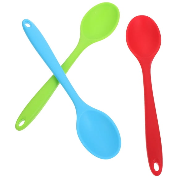 3 Pcs Silicone Spoon Spoon Supplies Kitchen Implements Silicone Serving Spoon Cooking Spoons Soup Mixing Spoon