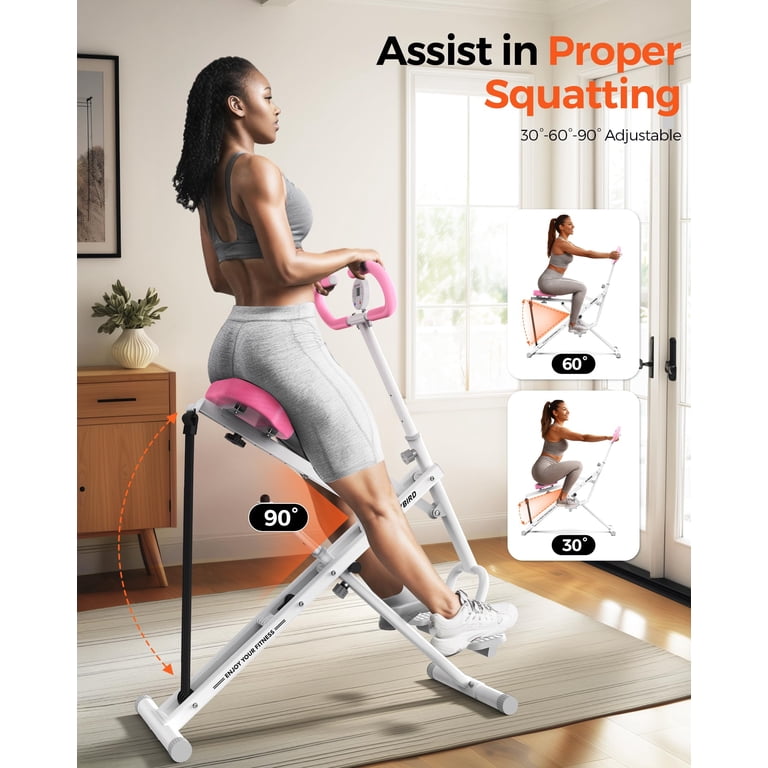 Sportsroyals Pink Squat Machine with Resistance Bands photo 2