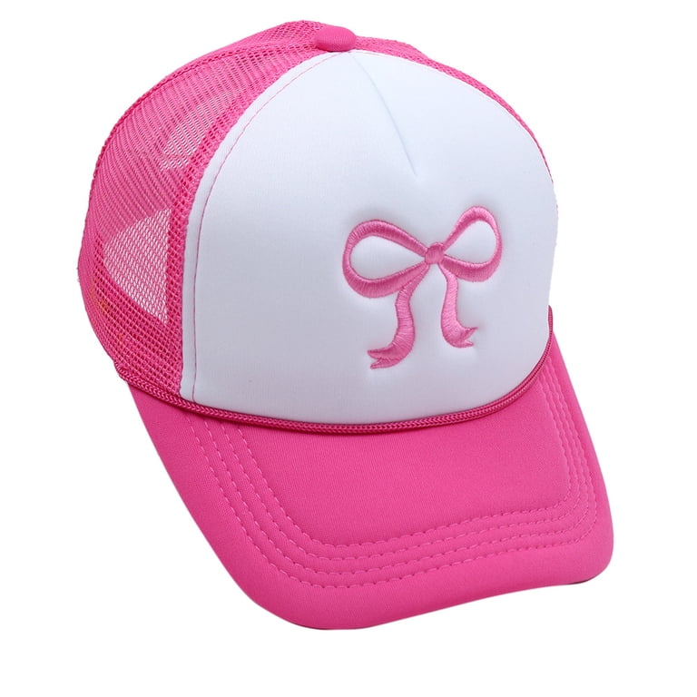 Bow Embroidered Trucker Hat for Women Trendy Mesh Baseball  display picture 1