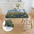 thumbnail image 2 of WERPE Beach Floral Picture Coastal Boho Farmhouse Daisy Flowers Nautical Sea Ocean Wildflowers Square Fitted Tablecloth white, 2 of 7