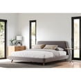 thumbnail image 2 of Omax Decor Henry Wood and Fabric Upholstered King Platform Bed in Gray, 2 of 6
