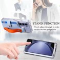 thumbnail image 5 of Decase Clear Phone Shell for Samsung Galaxy Z Fold 5 5G 2023 7.6 inch,Transparent Crystal Anti-Scratch Cover With Finger Wristband Kickstand & Wallet Card Slots & Pen Slot for Samsung Z Fold 5,Skyblue, 5 of 7