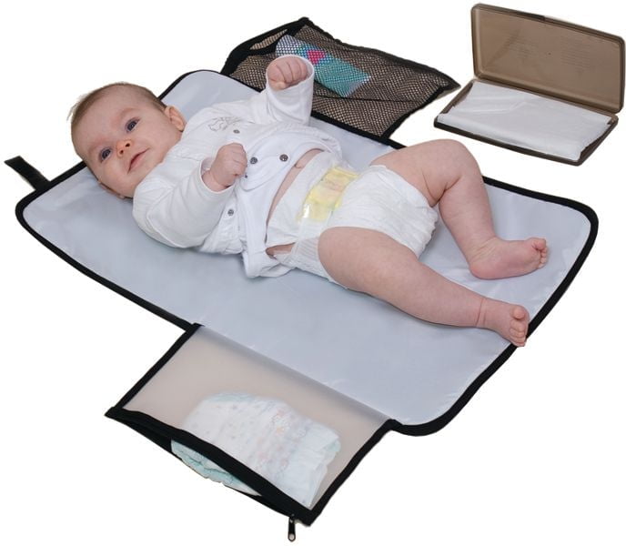 Jolly Jumper Change Eze Pad with Carry Handle | Portable Changing Pad with 2 Zippered Pockets | Easy-Wipe Surface & Stroller Attachment, Easy wipe surface