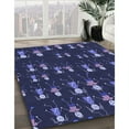 thumbnail image 3 of Ahgly Company Machine Washable Indoor Round Transitional Night Blue Area Rugs, 7' Round, 3 of 7