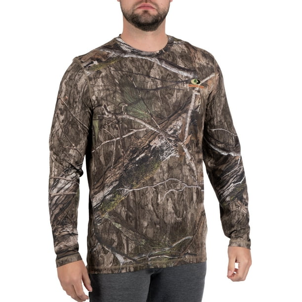 Men's Long Sleeve Camo Tee Hunting Performance Shirt by Mossy Oak
