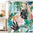 thumbnail image 2 of Tropical Leaves Shower Curtains Colorful Palm Banana Leaf Summer Jungle Style Shower Curtains Bathroom Decor Waterproof Polyester Fabric Sets with 12 Hooks, 72x72 Inch, 2 of 6