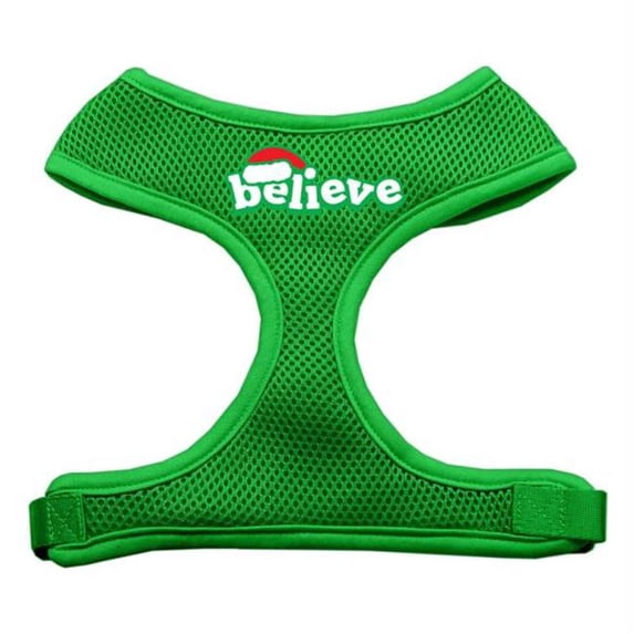 Mirage Pet Products Believe Screen Print Soft Mesh Harnesses Emerald Green Small