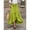 Lemon Green, variant on OYYN Women's A-Line Asymmetrical Ruffle Hem Tie Waist Maxi Skirt
