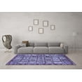 thumbnail image 3 of Ahgly Company Machine Washable Indoor Square Abstract Blue Modern Area Rugs, 6' Square, 3 of 4