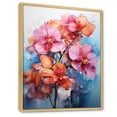 thumbnail image 2 of Designart "Multicolored Acrylic Red Orchids in Representation I" Floral Floater Framed Canvas Wall Art, 2 of 7