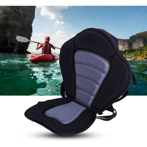 Kayak Seat Seat Cushion Pad Padded Seat with Backrest Ocean Deluxe Comfort Kayaking Seat Sit on Kayak Pad with Adjustable Detachable Canoe Backrest