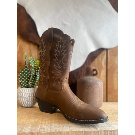Ariat Women's Boots Heritage Round Toe Western Boots, Distressed Brown, Size 8
