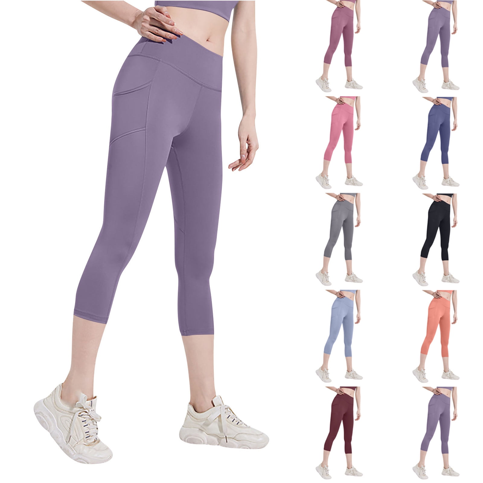 Lady's Celine Solid Color Seamless Fleece Legging - Walmart.com