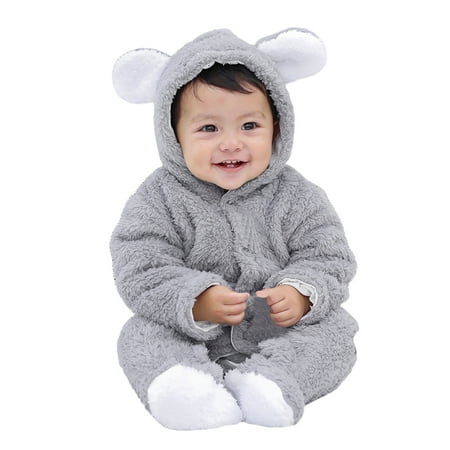 

DUAONETS Baby Boys Girls Rabbit Ears Footed Hooded Romper Jumpsuit Coat Grils Comfortable Coats Easy to Clean Non-Fading Jacket