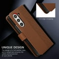 thumbnail image 6 of for Samsung Galaxy Z Fold 7 Classic PU Leather Case, Magnetic Closure Vintage Card Slots Wallet Case Wrist Strap Embossed Kickstand Full Body Protection Phone Cover for Samsung Galaxy Z Fold 7, Brown, 6 of 8