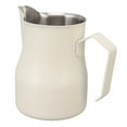 thumbnail image 3 of Jarra de leche de acero inoxidable 304 con boquilla y escala para café con leche, para el trabajo y la oficina, color blanco mate, 350 ml, 3 of 14