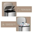 thumbnail image 6 of TiaGOC Trash Can, Stainless Steel Garbage Can with Silent Lid, Durable Pedal & Inner Bucket, Pedal Garbage Bin for Kitchen Inside Outside (30L, Silver), 6 of 7