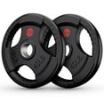 thumbnail image 1 of GIKPAL 90lbs Weight Plates 2 Inch Rubber Coated Olympic Weight Plate for Strength Training & Weightlifting in Home Gym, Solid Cast Iron Weight Plates for Barbell, 1 of 8