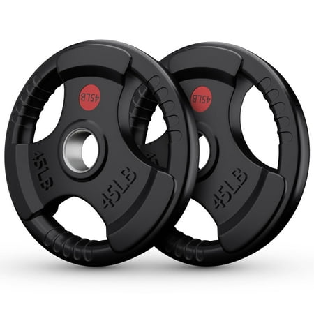 gikpal 90lbs weight plates 2 inch rubber coated olympic weight plate for strength training & weightlifting in home gym solid cast iron bumper plates for barbell