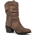 thumbnail image 2 of GLOBALWIN Women's Camel Mid Calf Cowgirl Boots Fashion Western Cowboy Boots for Women Chunky Low Heel With Side Zipper Size 8M, 2 of 2