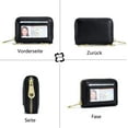 thumbnail image 4 of Wear-Resistant Faux Leather Rfid Credit Card Wallet, Multi-Slots Card Organizer With Removable Keychain, Genuine Leather Zipper Card Case, Clear Id Window, Privacy Protection,, 4 of 6