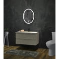 thumbnail image 3 of Vanity Art 24" x 31.5" Large LED Lighted Bathroom Vanity Wall Mirror with Touch Sensor | Modern Oval Shape Wall Mounted Makeup Mirror with Adjustable LED Light for Over Sink Bedroom VA31E-B, 3 of 5