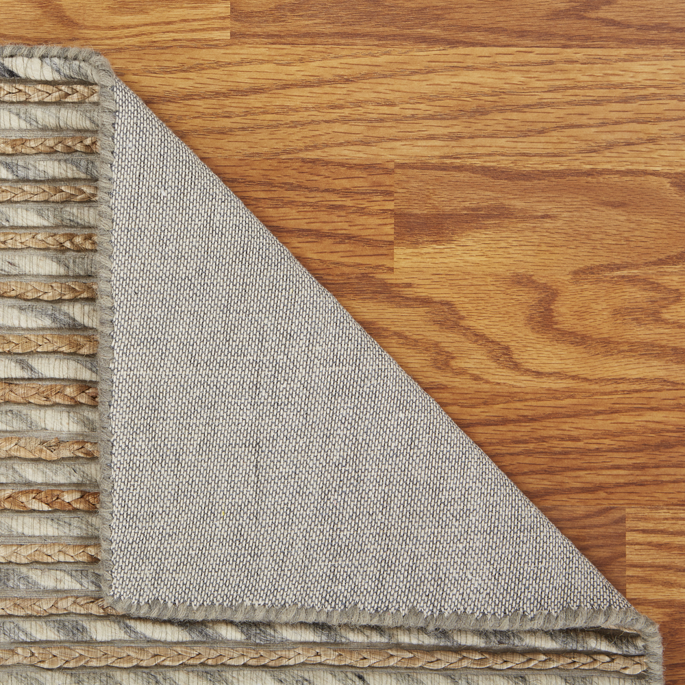 Ox Bay Topanga Braided Jute Silver 5 Feet x 7 Feet 9 Inches Striped Area Rug