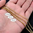 thumbnail image 4 of Rope Chain 18k Gold Plated 925 Sterling Silver Rope Chain 1.5MM, 2MM, 3MM Diamond Cut Braided Rope Chain Necklace for Men Women 18, 20, 22, 24, 26 Inches, 4 of 7