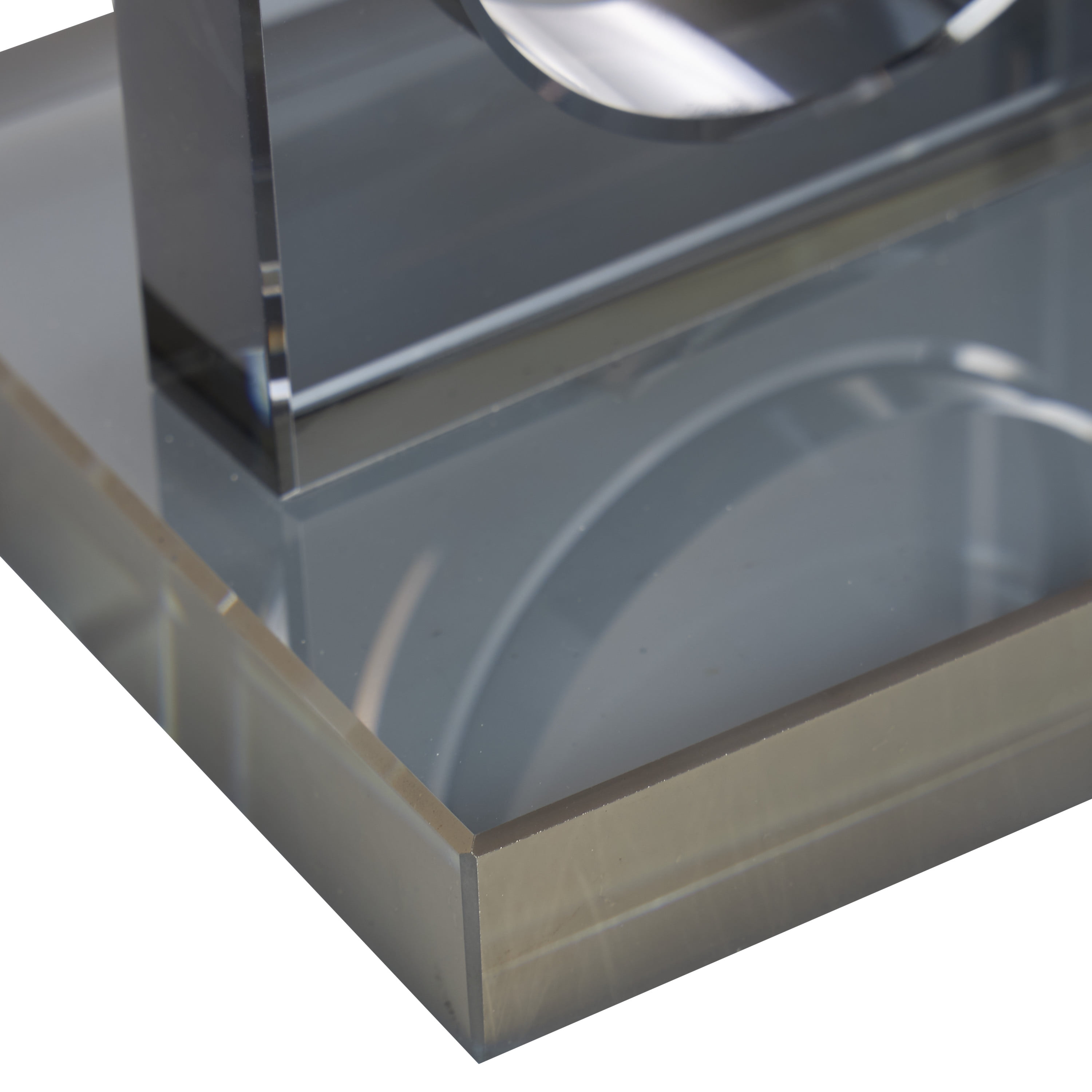 DecMode 5" Square Geometric Silver Crystal Bookends with Circle Cut Outs (Set of 2)