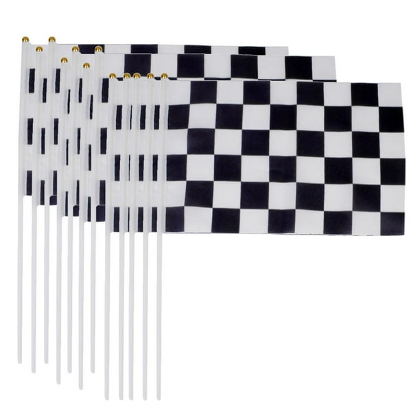 Banderas de carreras de Fórmula F1 Sunnimix Poliéster Color blanco y negro