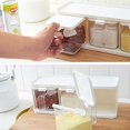 thumbnail image 3 of Spice Rack 3 Grids with Spoon Kitchen Container with Lid, Seasoning Box Kitchen Spice Jar, Seasoning Box, Bottle and Jar, 3 of 4