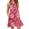 thumbnail image 1 of EQWLJWE Robe Longue pour Femmes Mode Été Sans Manches Camisole Imprimée Bretelles Col Rond Robe Pull, 1 of 5