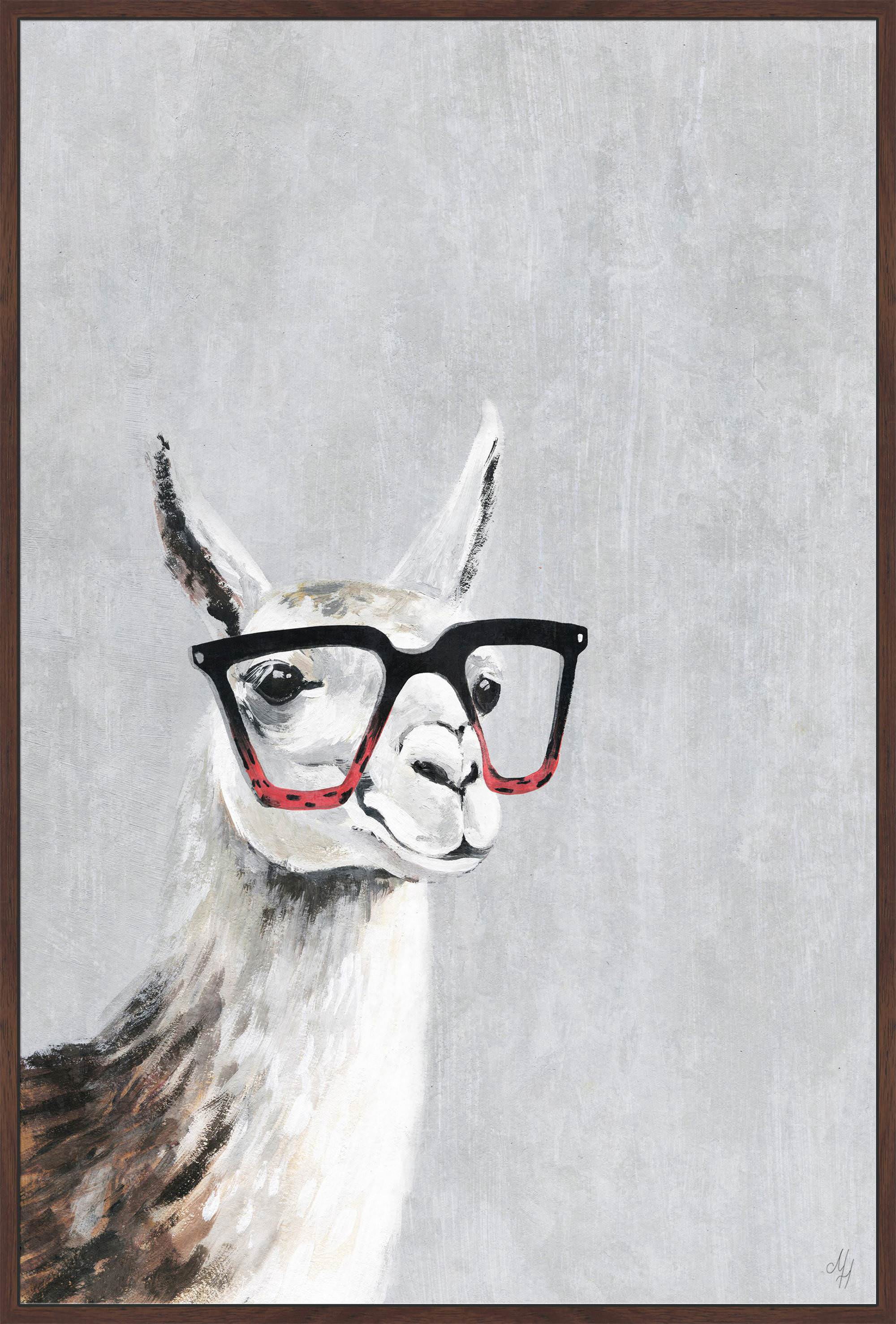 Smart Llama III Floater Framed Painting Print on Canvas
